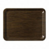 Non-slip Wenge Melamine Service Tray 430 x 330 mm - Roltex - Fourniresto