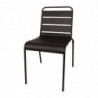 Folding Black Slat Steel Chair - Set of 4 - Bolero - Fourniresto