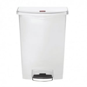 Frontal Large Slim Jim Step-On White 90L Pedal Bin - Rubbermaid - Fourniresto