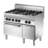 Six-burner stove with gas oven and 650 Series cabinet