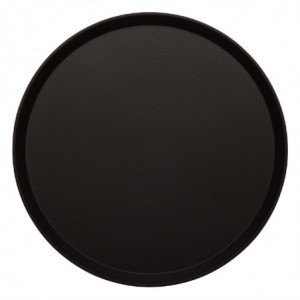 Plateau Rond Fibre de Verre Antidérapant Noir Treadlite Ø 355 mm - Cambro - Fourniresto