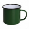 Enamel Steel Mugs Grey and Black 350ml - Set of 6 - Olympia - Fourniresto