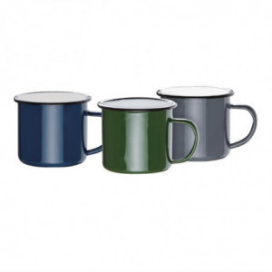 Grand Mug à Soupe en Acier Émaillé 670ml - Lot de 6 - Olympia - Fourniresto