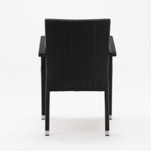 Rattan Armchairs In Anthracite Grey - Bolero - Fourniresto