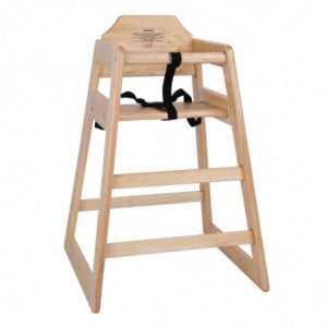 Chaise Haute En Bois Finition Naturelle - Bolero - Fourniresto