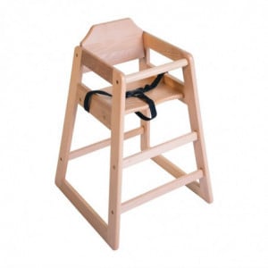 Chaise Haute En Bois Finition Naturelle - Bolero - Fourniresto