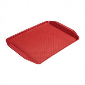 Plateau Rectangulaire en Polypropylène Fast Food Rouge 410mm - Cambro - Fourniresto