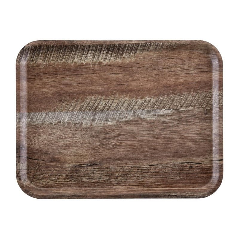 Laminate Surface Grained Madeira Dark Oak Tray 460 mm - Cambro - Fourniresto