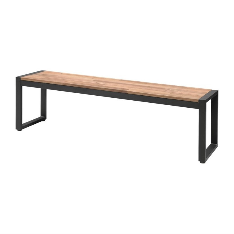 Industrial Steel and Acacia Benches 160 cm - Set of 2 - Bolero - Fourniresto