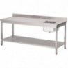 Table Du Chef Avec Bac À Droite Et Dosseret en Inox L 1800 x P 700mm - Gastro M