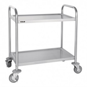 Petit Chariot De Débarrassage En Inox - 2 Niveaux - L 710 x P 405mm - Vogue