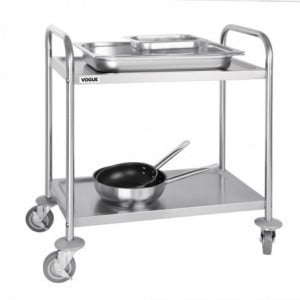 Petit Chariot De Débarrassage En Inox - 2 Niveaux - L 710 x P 405mm - Vogue