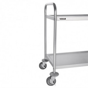 Petit Chariot De Débarrassage En Inox - 2 Niveaux - L 710 x P 405mm - Vogue