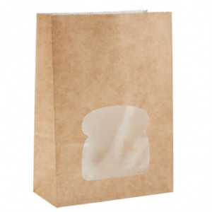 Sacs sandwich kraft recyclables noirs avec fenêtre - Lot de 250 - Colpac - Fourniresto