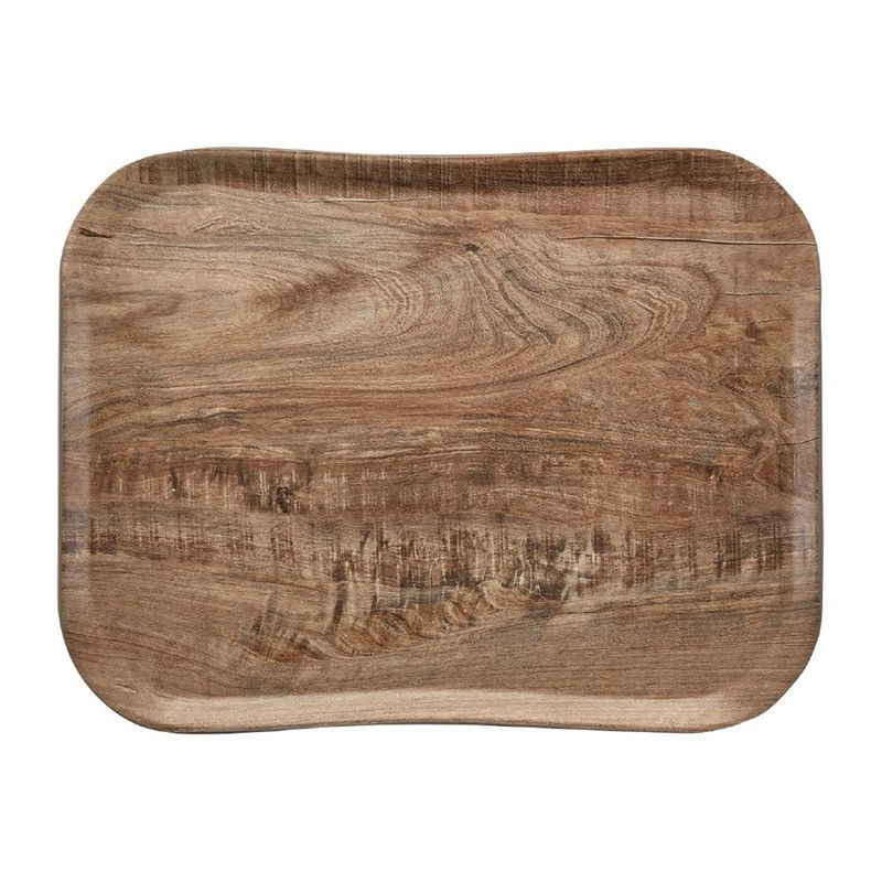 Century light olive wood effect polyester tray - 360 x 460mm - Cambro - Fourniresto