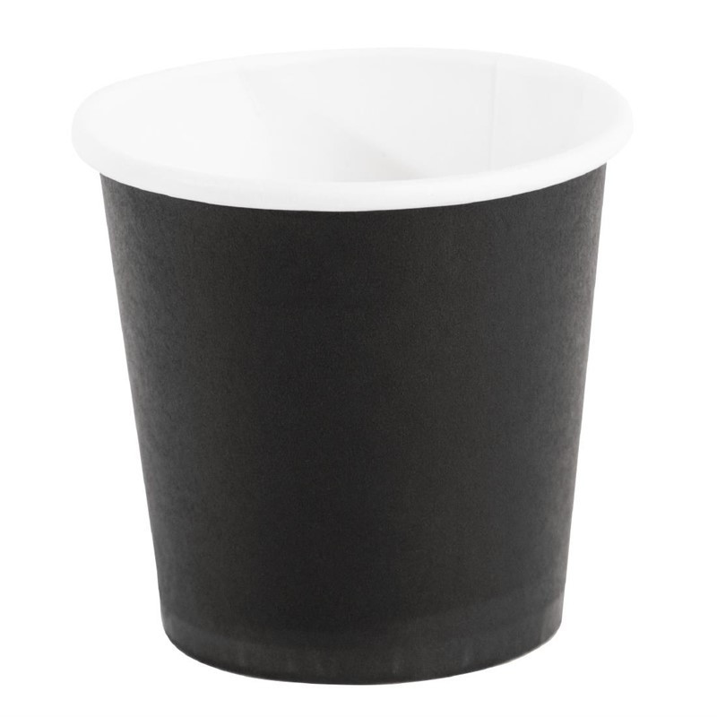 Disposable Black Espresso Coffee Cups - 120ml - Pack of 1000 - Fiesta