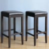 Bar Stools High in Faux Leather - Dark Brown - Bolero - Fourniresto