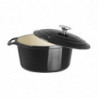 Large Black Round Casserole Dish - 4L - Vogue