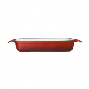 Rectangular Red Cast Iron Dish - 2.8L - Vogue