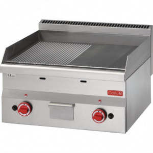 Plancha Gaz Doska Pololesklá Poloryhovaná - L 600 x P 600mm - Gastro M