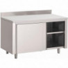 Meuble en Inox avec Portes Coulissantes et Dosseret - L 1500 x P 700mm - Gastro M