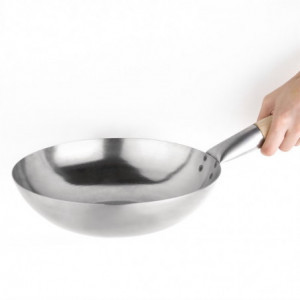 Wok s nízkym dnom z miäkkého ocele - 25,4 cm - Vogue - Fourniresto