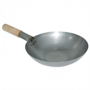 Wok z mäkkého ocele - 35,6 cm - Vogue - Fourniresto