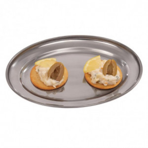 Oval stainless steel serving dish - 660mm - Olympia - Fourniresto