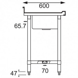 Drez z nerezovej ocele - Š 2400 x H 600 mm - Vogue