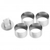 Stainless Steel Circle with Pusher - Ø 70 mm - Set of 4 - Tellier