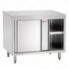 Stainless Steel Cabinet with Sliding Doors and Shelf - L 1000 mm