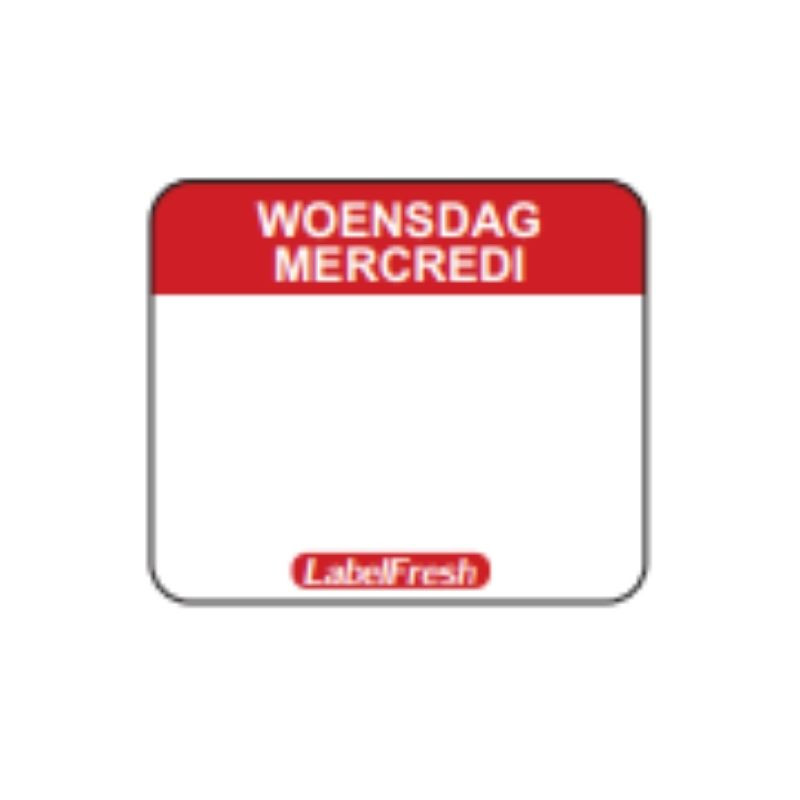 Etiquette de Traçabilité Label FreshEasy - Mercredi - 30 x 25 mm - Lot de 1000 - LabelFresh