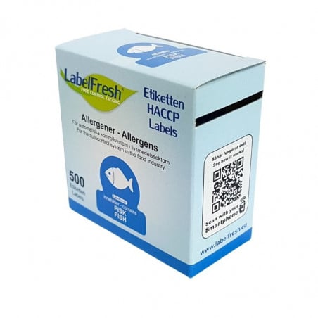 Etiquette de Traçabilité LabelFresh Allergènes Icônes - Poisson - 70 x 45 mm - Lot de 500 - LabelFresh