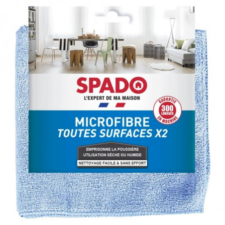 Microfibre Toutes Surfaces - 380 x 380 mm - Lot de 2  - SPADO