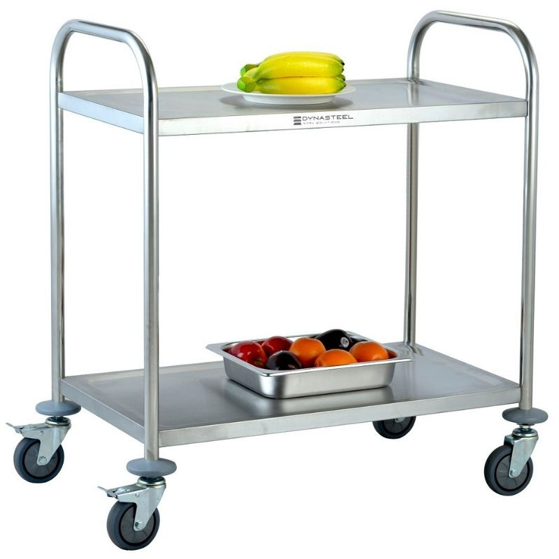 Stainless Steel Trolley with 2 Shelves - Refurbished Stainless Steel Trolley with 2 Shelves - Refurbished