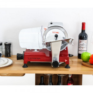 Professional Gravity-Fed Red 195mm Ham Slicer Dynasteel - Precise and Easy Cutting