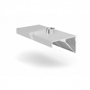 Nástenný odsávač pár s LED osvetlením - L 1200 x 700 mm - HENDI