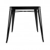 Table Bistro Carrée en Acier Noire – L 668 x P 668 mm - Bolero