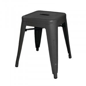 Low Black Steel Stools - Set of 4 - Bolero