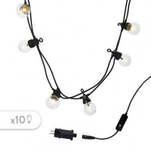 Solar and Plug-in LED Festoon Light Garland - Party Clear Hybrid - Lumisky