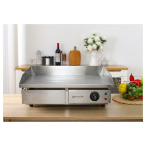 Dynasteel Professional Electric Griddle - Smooth 55 cm: Stainless steel plate, even and fast cooking