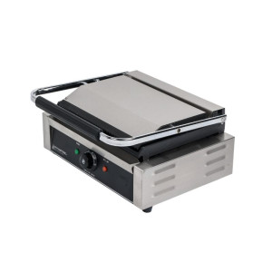 Grill Panini Grande Surface Rainurée/Lisse Dynasteel - Cuisson professionnelle parfaite pour restaurants et snacks