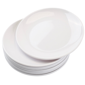 Okrúhly tanier melamín Ø 17,7 cm biely - Sada 10