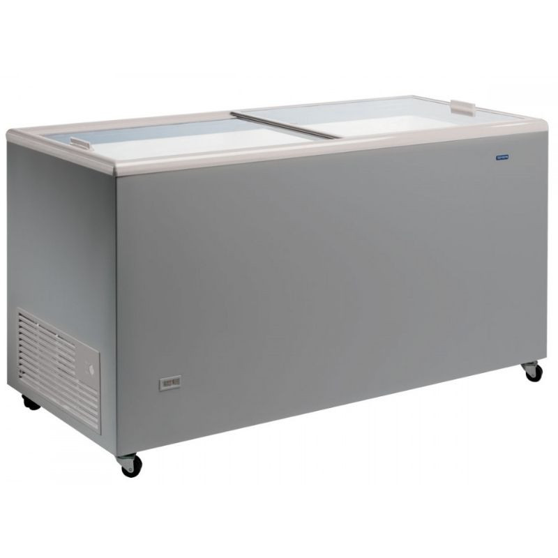 Professional Chest Freezer Stainless Steel Look and Opaque Lid - 470 L - Refurbished