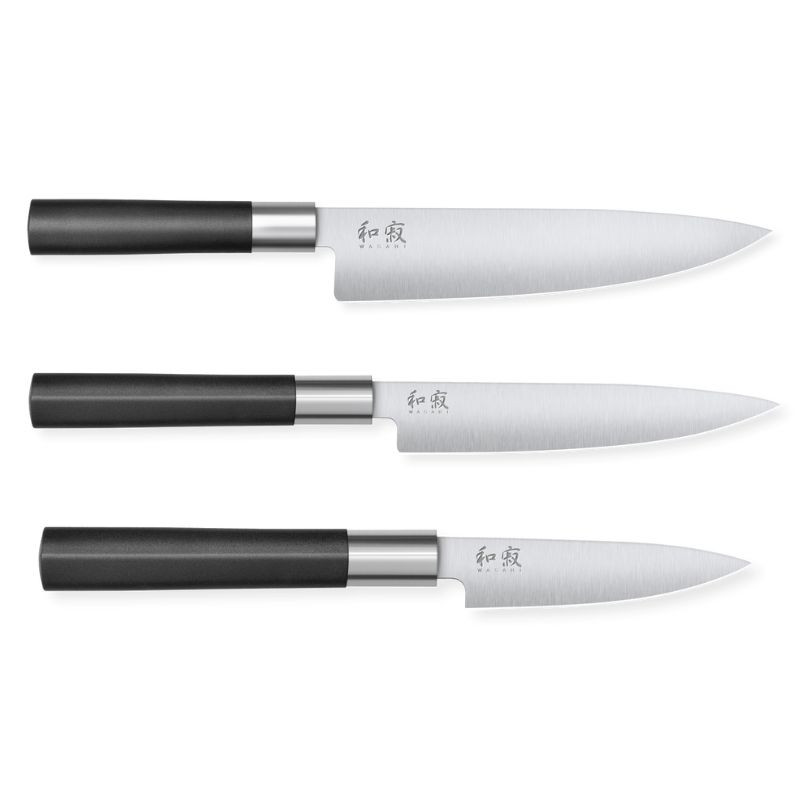 Sada 3 nožov Wasabi Black - Profesionálne rezanieNože Kai Wasabi Black - Japonská presnosť Sada 3 nožov Wasabi Black - Profesionálne rezanieNože Kai Wasabi Black - Japonská presnosť