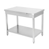 Stainless Steel Table with Shelf - D 600 mm - L 1200 mm - Dynasteel