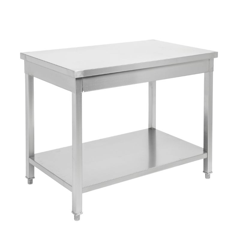 Stôl Inox 1600 x 600 mm s dolnou policou — AISI 201