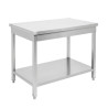 Stôl Inox 1600 x 600 mm s dolnou policou — AISI 201