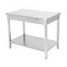 Stainless Steel Table with Shelf - D 700 mm - W 600 mm - Dynasteel