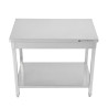 Stainless Steel Table with Shelf - D 700 mm - L 1200 mm - Dynasteel